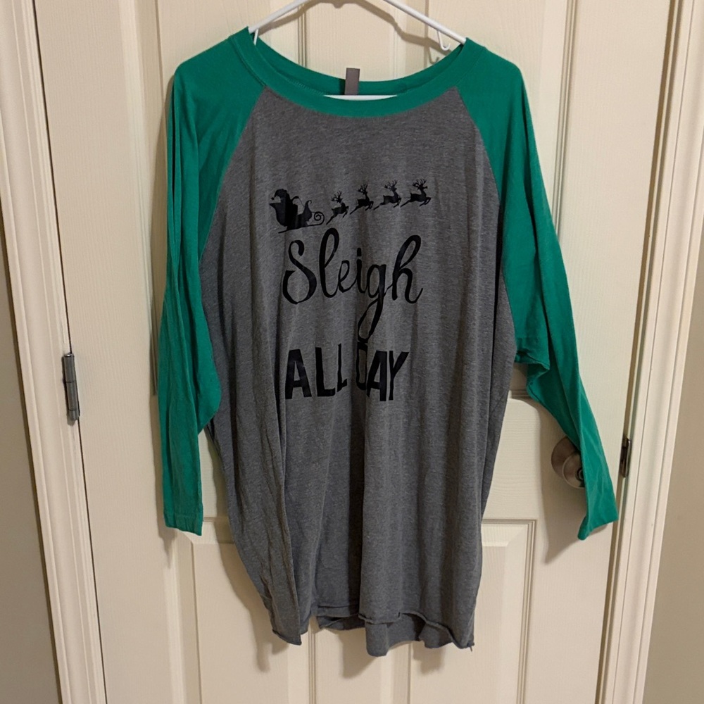 “Sleigh All Day” Christmas Raglan Shirt